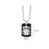 Titanium Steel Hip Hop Necklace Football Shield Pendant Logo Accessories