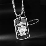 Titanium Steel Hip Hop Necklace Football Shield Pendant Logo Accessories