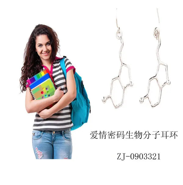 Hot Earrings Movie Secret Codes of Love Molecules Earrings For Girls