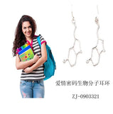 Hot Earrings Movie Secret Codes of Love Molecules Earrings For Girls