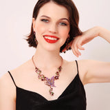 Vintage Resin Gem Charm Long Necklace Sweater Chain