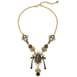 Vintage Resin Gem Charm Long Necklace Sweater Chain