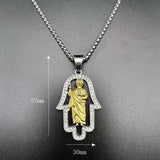 Gold-Plated Punk Shepherd Pendant with Rhinestones
