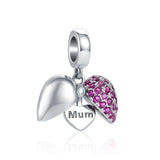 Open Close Heart Pendant Charm Beads for Women