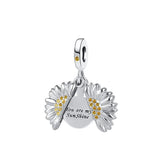 Open Close Heart Pendant Charm Beads for Women