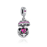 Open Close Heart Pendant Charm Beads for Women