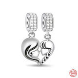 925 Silver Family Charm Bracelet Pendant Boy Girl Sparkling Mom Bead Sisters