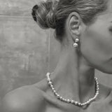 Europe America Brass Plating Silver Beaded Earrings Necklace Bracelet