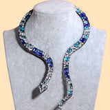 Micro-inlaid Cubic Zirconia Snake Collar Necklace