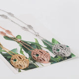 Europe America Full CZ Snake Head Pendant Chain Necklace