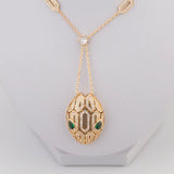Europe America Full CZ Snake Head Pendant Chain Necklace