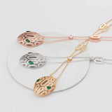 Europe America Full CZ Snake Head Pendant Chain Necklace