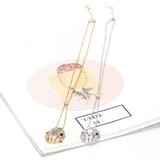 Elegant Snake Pendant Necklace with Zircon Inlay