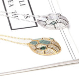 Elegant Snake Pendant Necklace with Zircon Inlay