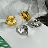 Europe America Famous Silver Hollow Heart Stainless Steel Earrings Women Jewelry