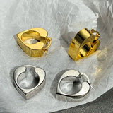 Europe America Famous Silver Hollow Heart Stainless Steel Earrings Women Jewelry