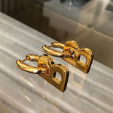 Europe America Hot Brass Letter Earrings Women Western Runway Jewelry Top Goth