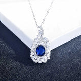 Europe America CZ Geometric Pendant Necklace High Anniversary Gift