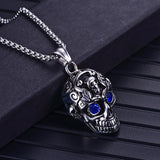 Vintage Halloween Skull Men's Necklace Hip Hop Alloy Pendant
