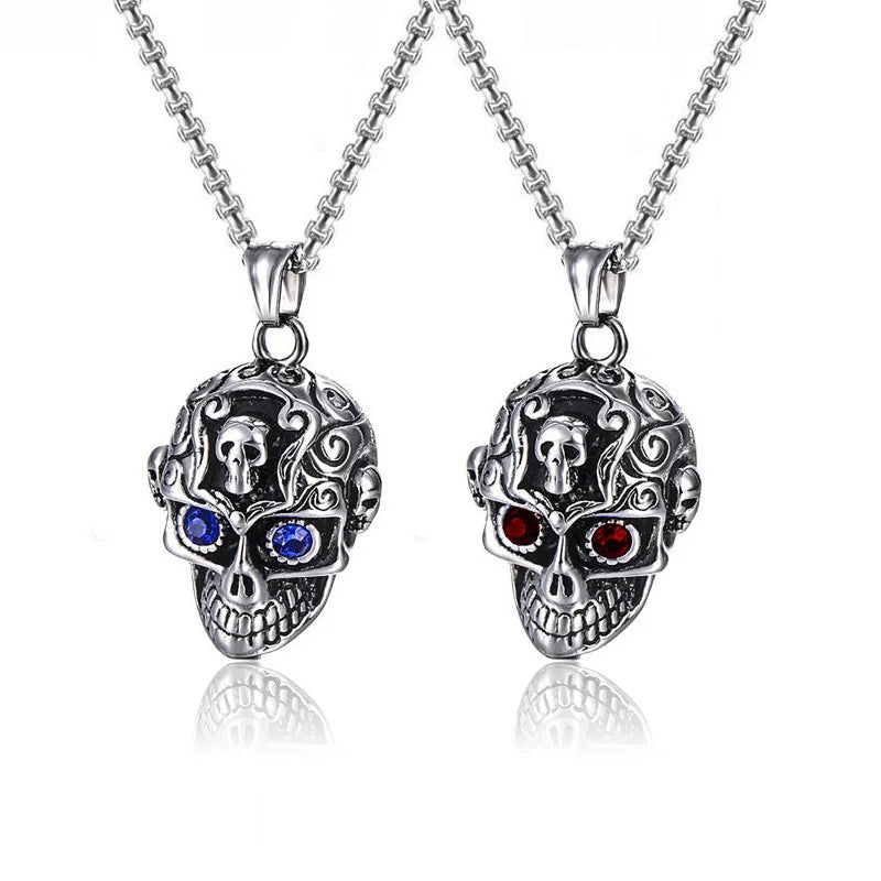 Vintage Halloween Skull Men's Necklace Hip Hop Alloy Pendant