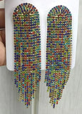 Rhinestone Tassel Earrings for Women Wedding Jewelry