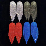 Rhinestone Tassel Earrings for Women Wedding Jewelry