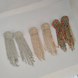 Rhinestone Tassel Earrings for Women Wedding Jewelry