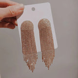 Rhinestone Tassel Earrings for Women Wedding Jewelry