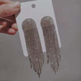 Rhinestone Tassel Earrings for Women Wedding Jewelry