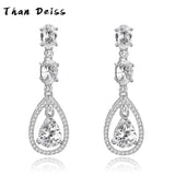 S925 Sterling Silver Teardrop Earrings for Wedding Dress Banquet
