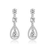 S925 Sterling Silver Teardrop Earrings for Wedding Dress Banquet