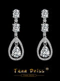 S925 Sterling Silver Teardrop Earrings for Wedding Dress Banquet