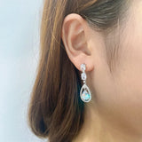 S925 Sterling Silver Teardrop Earrings for Wedding Dress Banquet