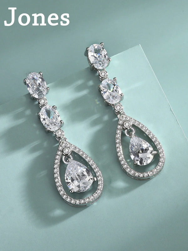 Teardrop Earrings S925 Sterling Silver Ladies