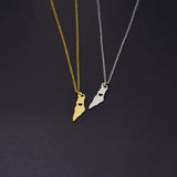 Europe & America Titanium Steel Map Pendant Necklace Gift