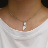 Europe & America Titanium Steel Map Pendant Necklace Gift