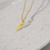 Europe & America Titanium Steel Map Pendant Necklace Gift