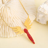Europe Cross-Border Angel Wings Necklace Ladies Long Wings Collarbone Chain