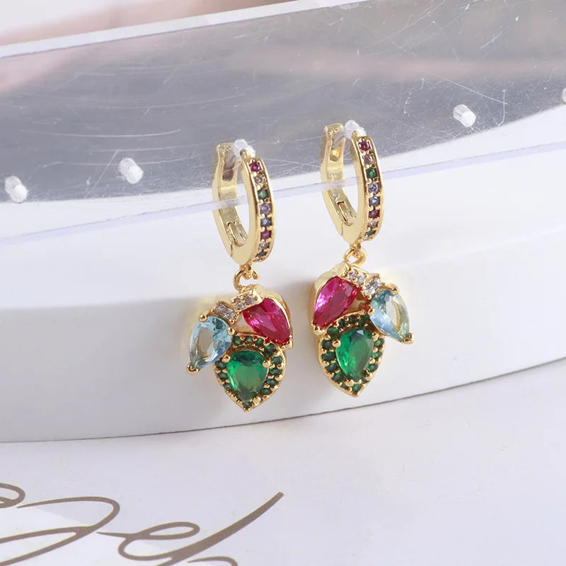 Europe US Accessories Sweet Shine Water Drop Hoop Earrings