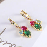 Europe US Accessories Sweet Shine Water Drop Hoop Earrings