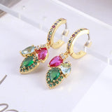 Europe US Accessories Sweet Shine Water Drop Hoop Earrings