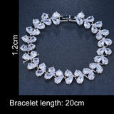 High-End Zircon Fan Bracelet Wedding Party Jewelry
