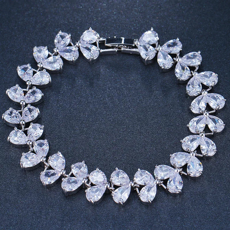 High-End Zircon Fan Bracelet Wedding Party Jewelry