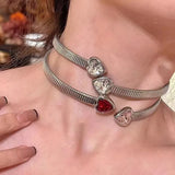 Personality Gem Love Collar Necklace Elastic