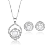 S925 Silver Pearl Necklace Set Europe US Pendant Jewelry