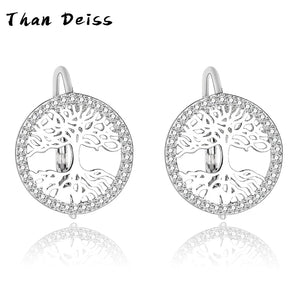 S925 Sterling Silver Tree Of Life Earrings Women's Fast Hot Matching Earrings