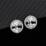 S925 Sterling Silver Tree Of Life Earrings Women's Fast Hot Matching Earrings