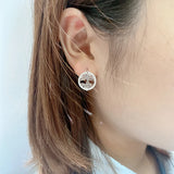 S925 Sterling Silver Tree Of Life Earrings Women's Fast Hot Matching Earrings
