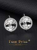 S925 Sterling Silver Tree Of Life Earrings Women's Fast Hot Matching Earrings