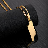 Stainless Steel Belize Map Pendant Necklace